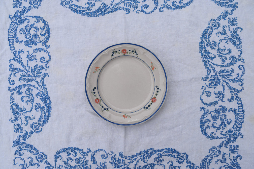 Blue and pink stoneware