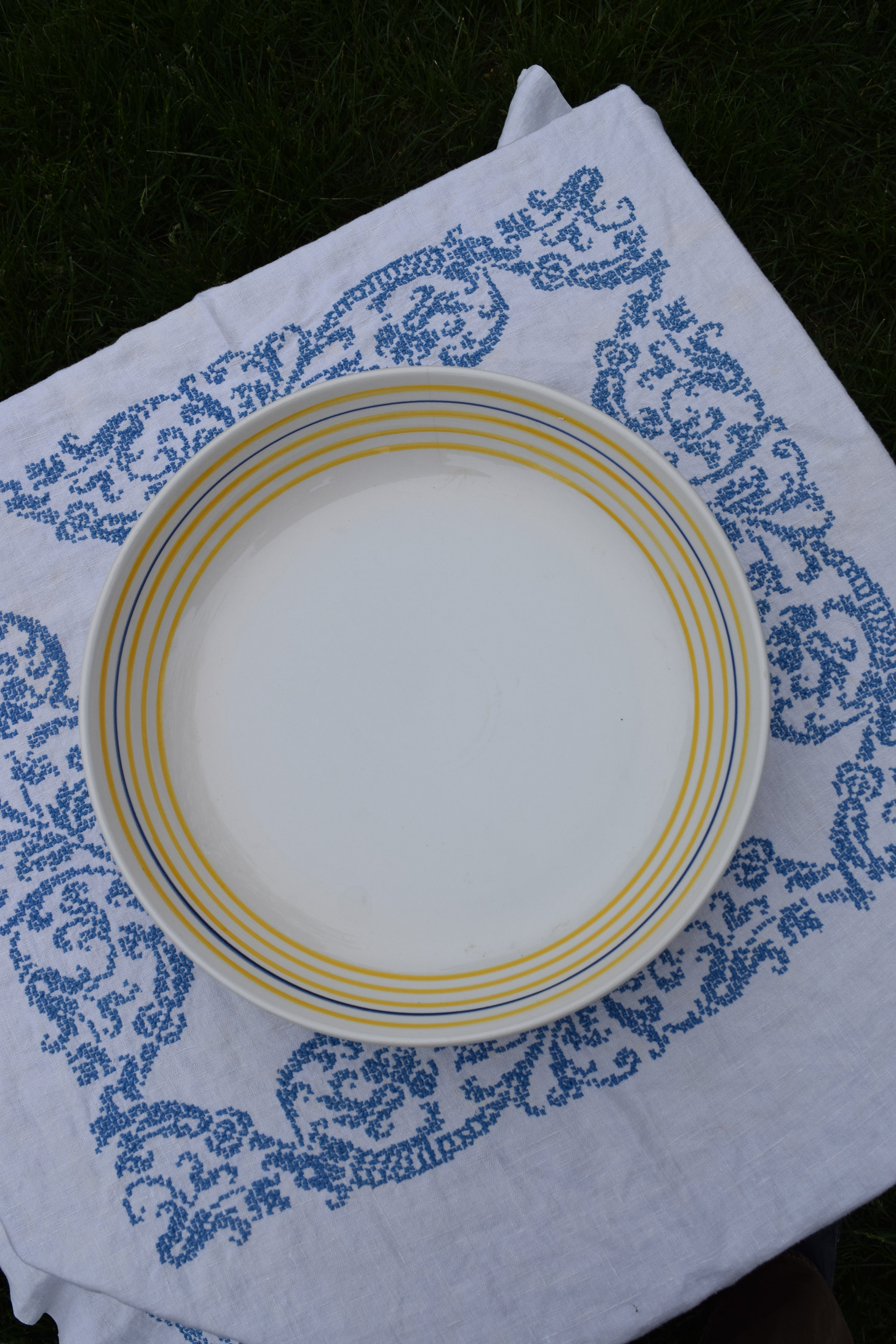 Blue and yellow bowl